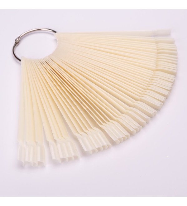 Типсы на кольце молочные прямоугольные 50/1