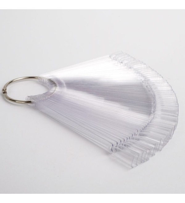 Типсы на кольце прозрачные прямоугольные 50/1