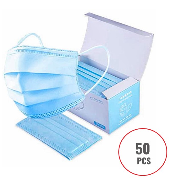 Маска защитная трехслойная 50в1