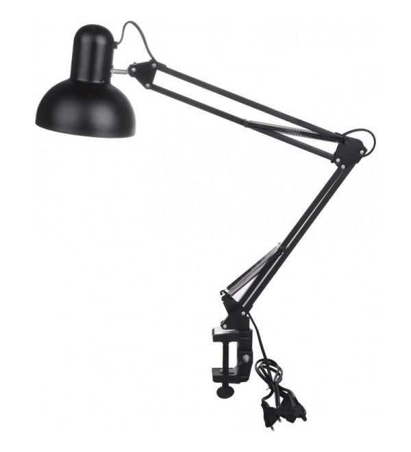 Лампа настольная на струбцине Черная