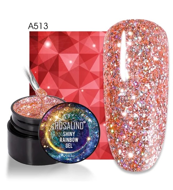 Гель краска с блестками Rosalind Shiny Rainbow A513