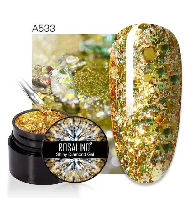 Гель краска с блестками Rosalind Shiny Diamond A533