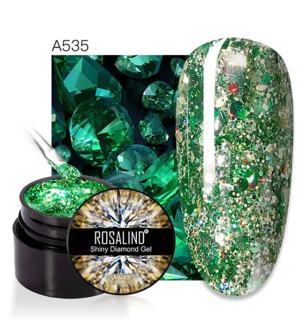 Гель краска с блестками Rosalind Shiny Diamond A535