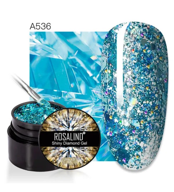 Гель краска с блестками Rosalind Shiny Diamond A536