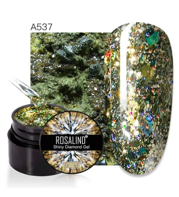 Гель краска с блестками Rosalind Shiny Diamond A537