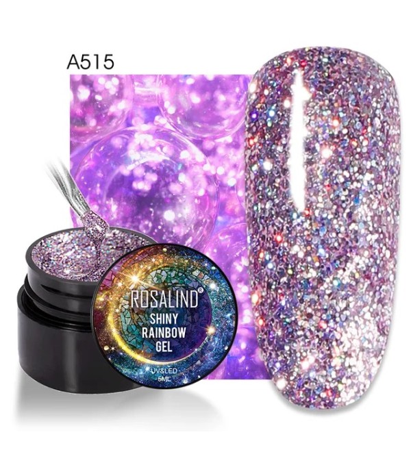 Гель краска с блестками Rosalind Shiny Rainbow A515