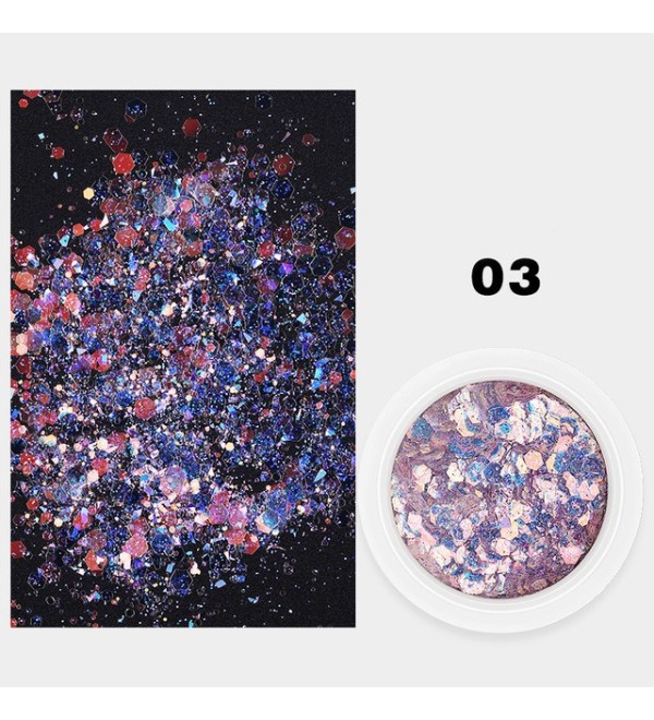 Шестигранные блестки для дизайна Mix, с голографическим песком 03