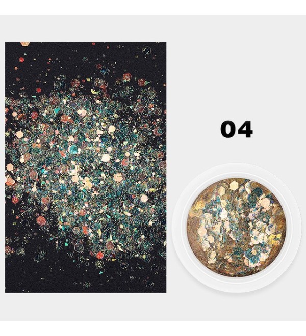 Шестигранные блестки для дизайна Mix, с голографическим песком 04
