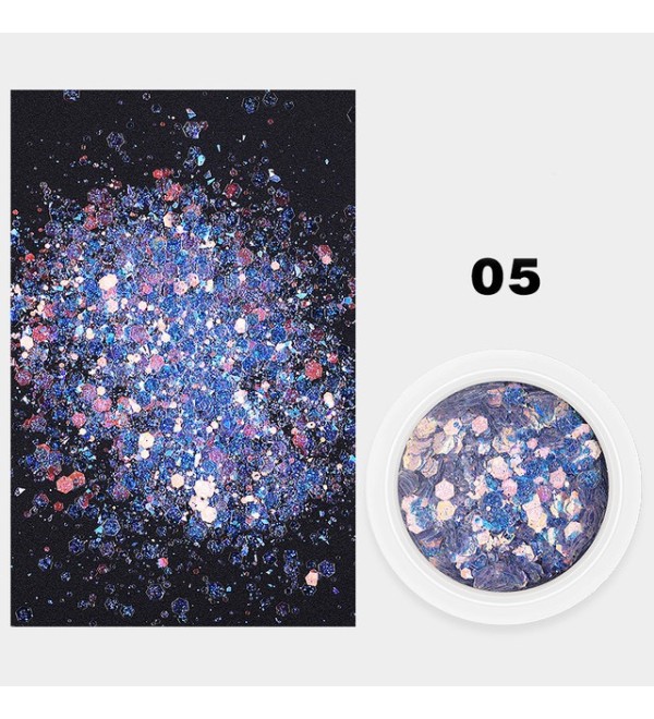 Шестигранные блестки для дизайна Mix, с голографическим песком 05