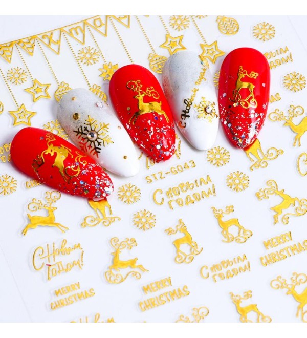Новогодние слайдеры для ногтей 