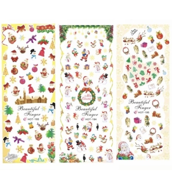 Новогодние слайдеры для ногтей 