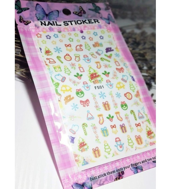 Новогодние слайдеры для ногтей 