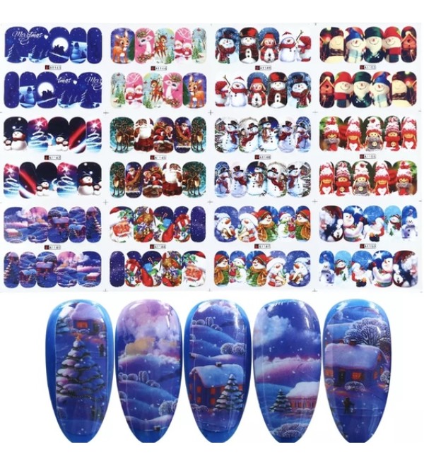Новогодние слайдеры для ногтей 