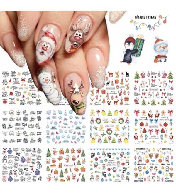 Новогодние слайдеры для ногтей 