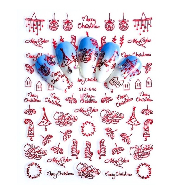 Новогодние слайдеры для ногтей 