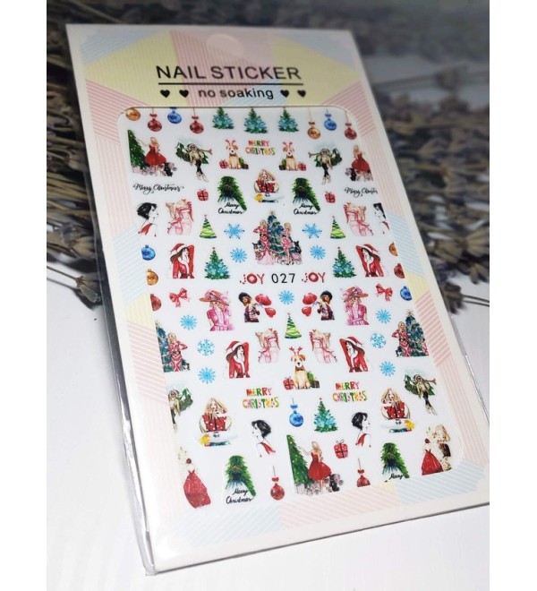 Новогодние слайдеры для ногтей 027