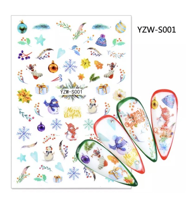 Новогодние слайдеры для ногтей 