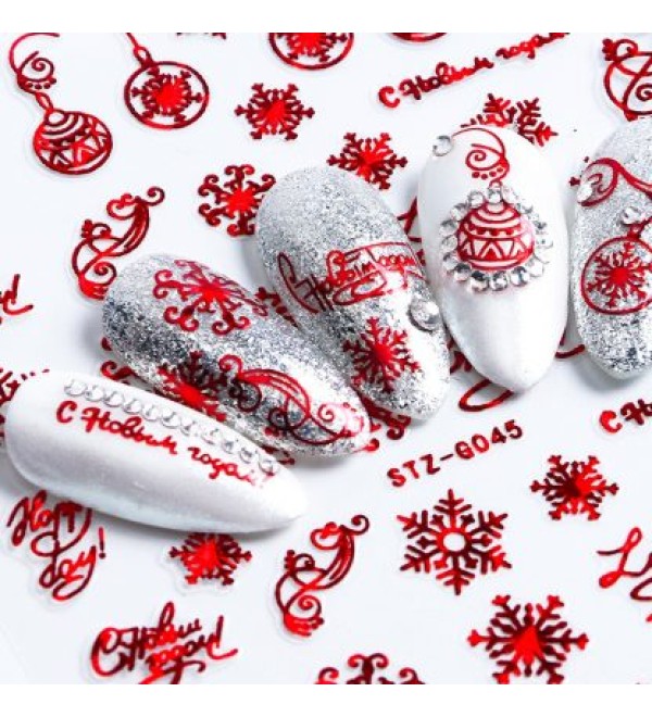 Новогодние слайдеры для ногтей 