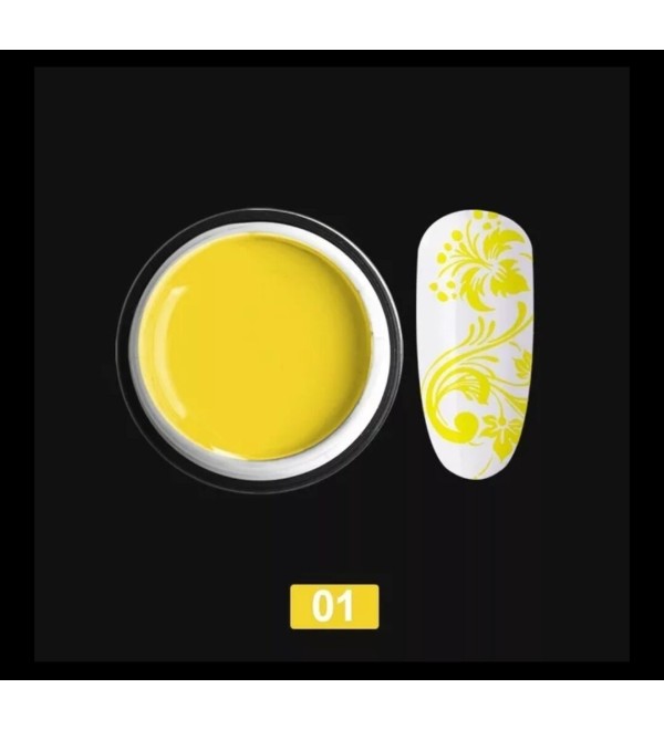 Гель краска для стемпинга в баночке Жёлтая