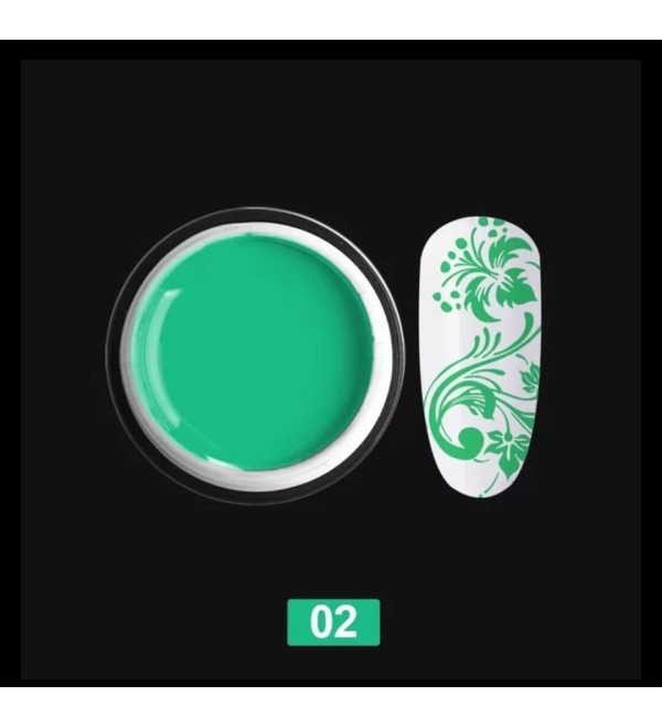 Гель краска для стемпинга в баночке Зелёная