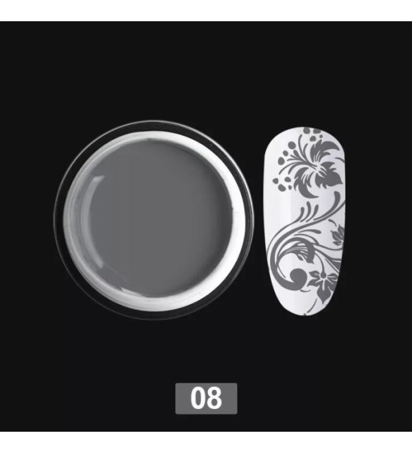 Гель краска для стемпинга в баночке Серая