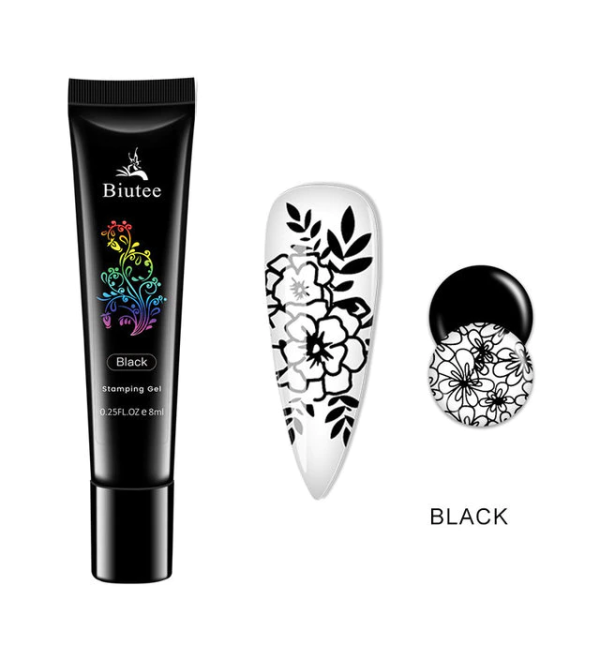 Гель краска для стемпинга и рисования 2в1 Чёрная