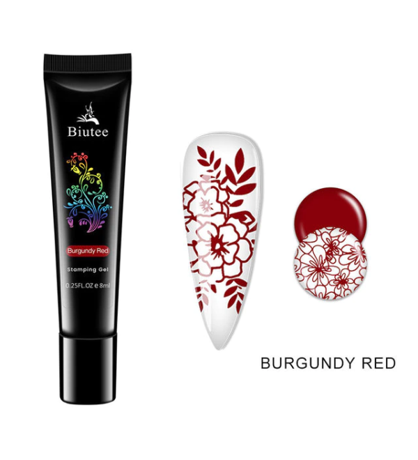 Гель краска для стемпинга и рисования 2в1 Темно-красная