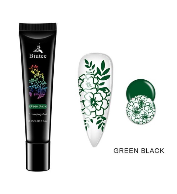 Гель краска для стемпинга и рисования 2в1 Тёмно-зелёная