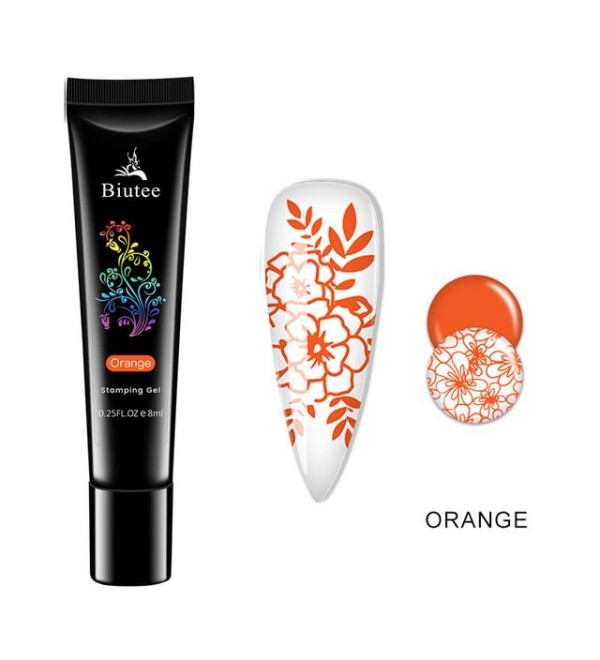 Гель краска для стемпинга и рисования 2в1 Оранжевая