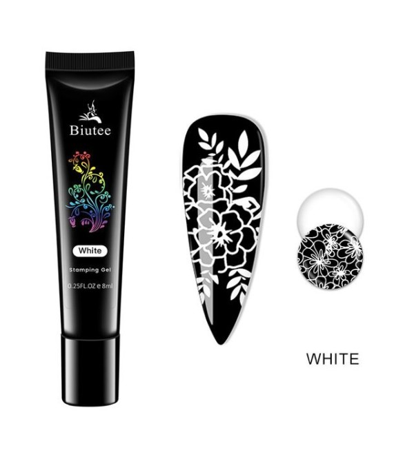 Гель краска для стемпинга и рисования 2в1 Белая
