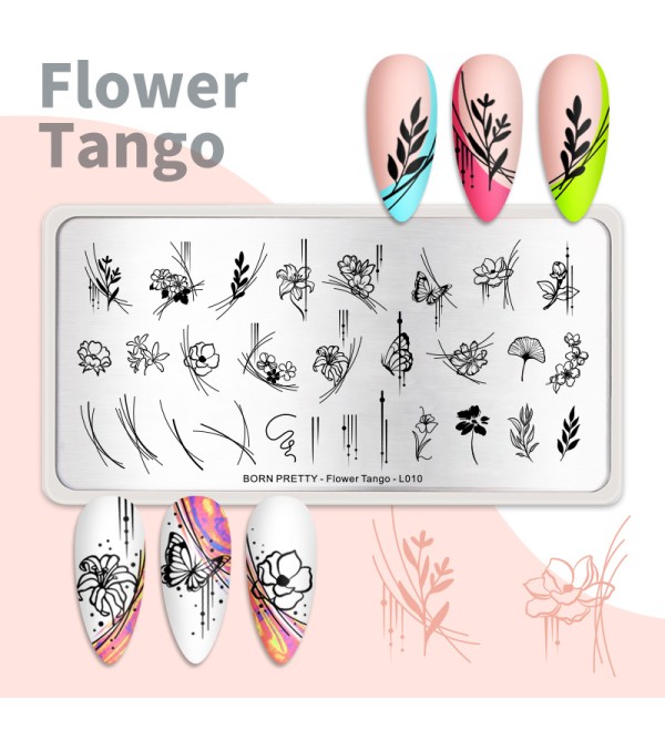 Пластина для стемпинга Flower Tango-L010
