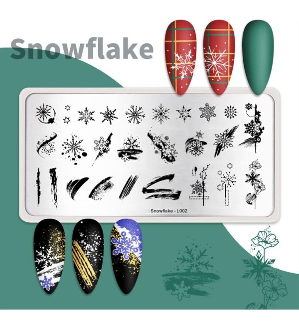 Пластина для стемпинга Snowflake-L002