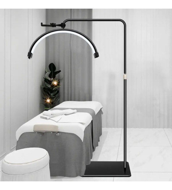 Бестеневая напольная лампа Луна с держателем для телефона 62 см 48 вт Чёрная