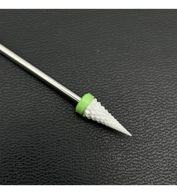 Фреза керамическая острый конус Зелёная