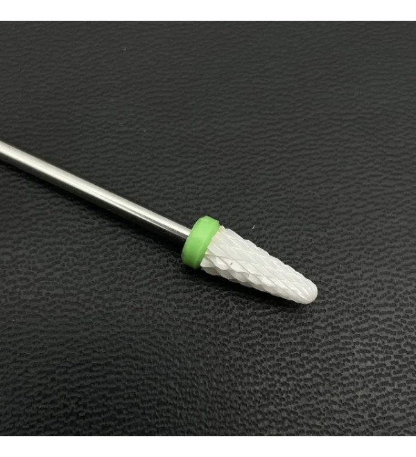 Фреза керамическая конус тупой с зелёной насечкой