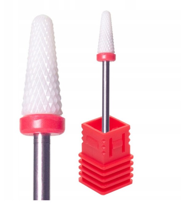 Фреза керамическая конус тупой с красной насечкой