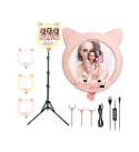 Кольцевая лампа с кошачьими ушками Ring Light RK-45 со штативом 